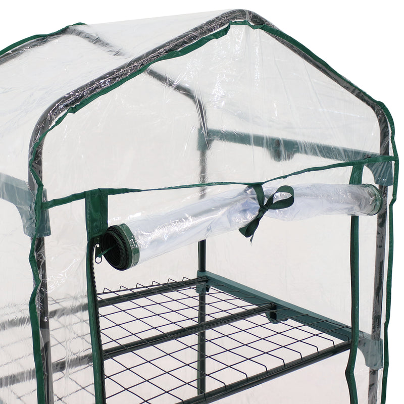 rolled door for 3 tier mini greenhouse with clear cover