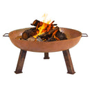 Sunnydaze Cast Iron Fire Pit Bowl with Stand - Rustic or Steel Finish