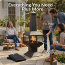 Sunnydaze Wood-Burning Steel Chiminea Outdoor Fireplace - 57"