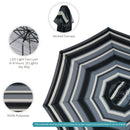 Sunnydaze Striped 9' Patio Umbrella with Push Button Tilt & Crank