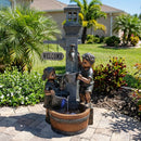 Sunnydaze Water Fountain Statue with Children Playing at Faucet - 40"