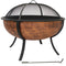 Sunnydaze Copper Raised Outdoor Fire Pit Bowl with Spark Screen - 32"