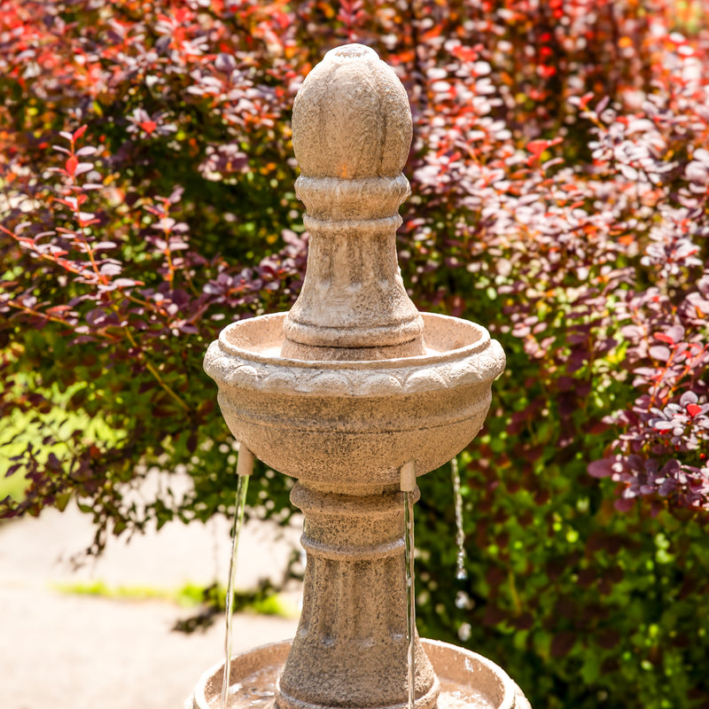 Sunnydaze Cyprus 3-Tier Polyresin Outdoor Water Fountain - 39" H