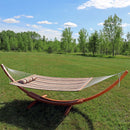 Sunnydaze 2-Person Double Rope Hammock with Wooden Stand