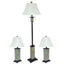 Sunnydaze Timeless Abode Slate 3-Piece Floor and Table Lamp Set