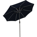 Sunnydaze 9-Foot Solar Powered Sunbrella Market Umbrella with Push-Button Tilt and Crank and LED Light Bars