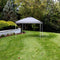 gray 10'x10' pop up canopy with white frame