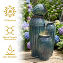 Sunnydaze Tour de Vase Ceramic Outdoor Water Fountain - 27"