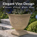 Sunnydaze Darcy Polyresin Outdoor Pedestal Planter Urn - 16"