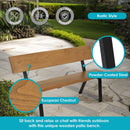 Sunnydaze 59" European Chestnut Wood Patio Bench with Steel Frame