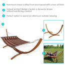 Sunnydaze 2-Person Double Rope Hammock with Wooden Stand