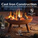 Sunnydaze Cast Iron Heavy Duty Fire Pit for Outside