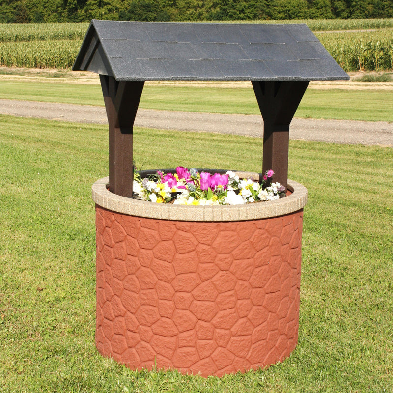 TankTop Covers Wishing Well Planter Septic Cover with Base and Roof