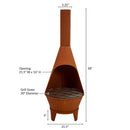 Sunnydaze Large Chiminea Outdoor Fireplace with Grill Grate