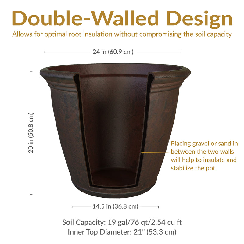 Sunnydaze Anjelica Polyresin Outdoor Flowerpot Planter