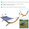 Sunnydaze 2-Person Double Rope Hammock with Wooden Stand