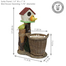 Sunnydaze Polyresin Bird House Statue Planter with Solar Lighted Birds