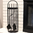 Sunnydaze 4-Piece Fireplace Tool Set with Mesh Shroud Holder