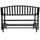 Sunnydaze 50" Black Steel Outdoor Patio Glider Bench