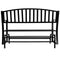 Sunnydaze 50" Black Steel Outdoor Patio Glider Bench