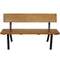 Sunnydaze 59" European Chestnut Wood Patio Bench with Steel Frame