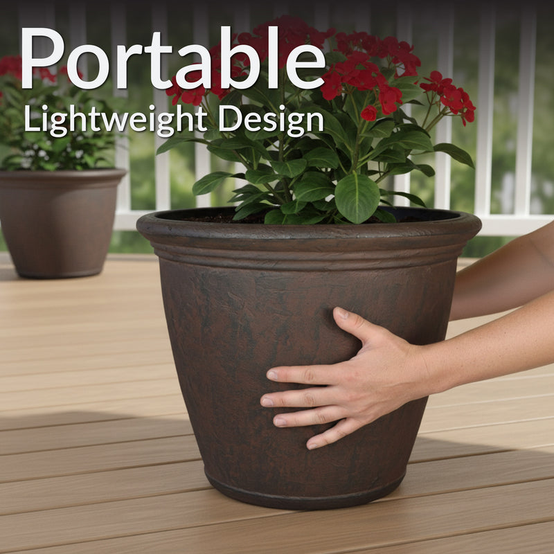 Sunnydaze Anjelica Polyresin Outdoor Flowerpot Planter