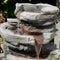 Sunnydaze Cobblestone Rock Waterfall Fountain with LED Lights - 31" H