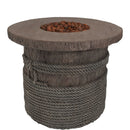 Sunnydaze 29" Rope and Barrel Propane Gas Fire Pit Table with Lava Rocks