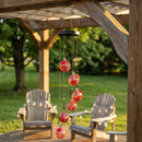 Sunnydaze Hand-Blown Glass Hummingbird Feeder Balls - Set of 6 Hanging Nectar Feeders with 6 Ports - 30 oz Capacity