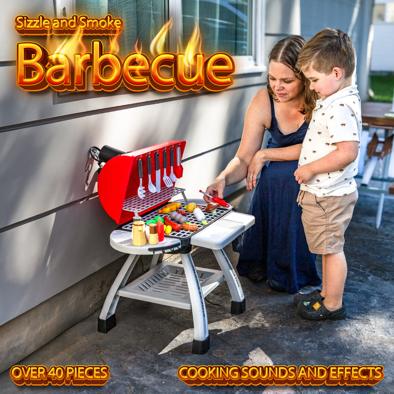 Sunnydaze Sizzle and Smoke Toy Grill Set for Kids Ages 3+