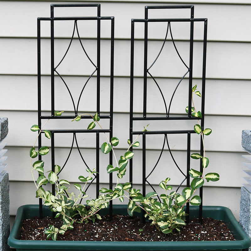 Sunnydaze 30" Contemporary Metal Garden Trellis - Set of 2