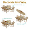 Sunnydaze Hatteras 7-Piece Outdoor Dining Set with Umbrella Hole - Patio Dining Set for 6