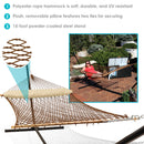 Sunnydaze 2-Person Polyester Rope Hammock with 15' Stand - Brown