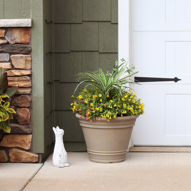 Sunnydaze Franklin Polyresin Outdoor Flower Pot Planter
