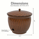 Sunnydaze Metal Garden Hose Holder Pot with Lid