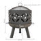 Sunnydaze 26" Retro Fireplace Cast Iron Fire Pit with Spark Screen