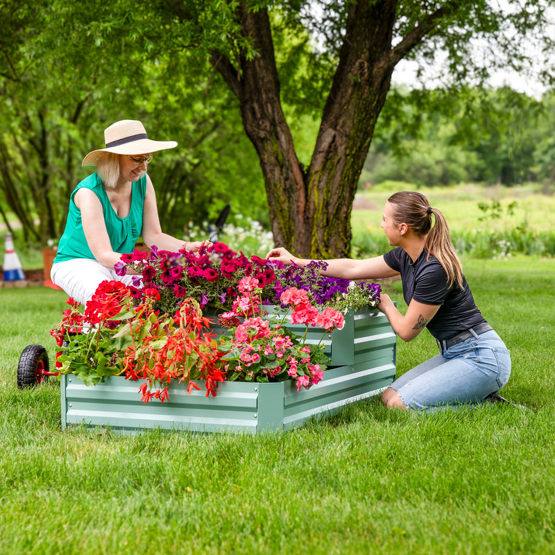 Sunnydaze 2-Tier Galvanized Raised Garden Bed - 17.5" H