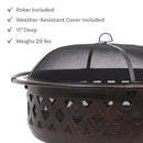 Sunnydaze Bronze Crossweave Wood-Burning Fire Pit with Spark Screen and Poker