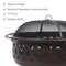 Sunnydaze Bronze Crossweave Wood-Burning Fire Pit with Spark Screen and Poker