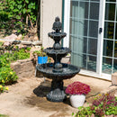 Sunnydaze Welcome 3-Tier Outdoor Water Fountain for Garden - 57"