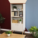 Sunnydaze 5-Shelf Modern Bookshelf with Storage Cabinet - Latte