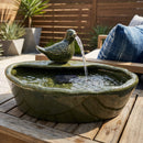 Sunnydaze Green Glazed Ceramic Solar Water Fountain - Frog