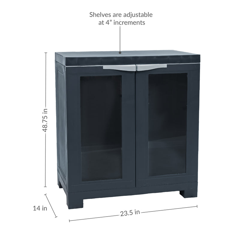 she®️®️y Sunnydaze Plastic Garage Storage Cabinet with Adjustable Shelf