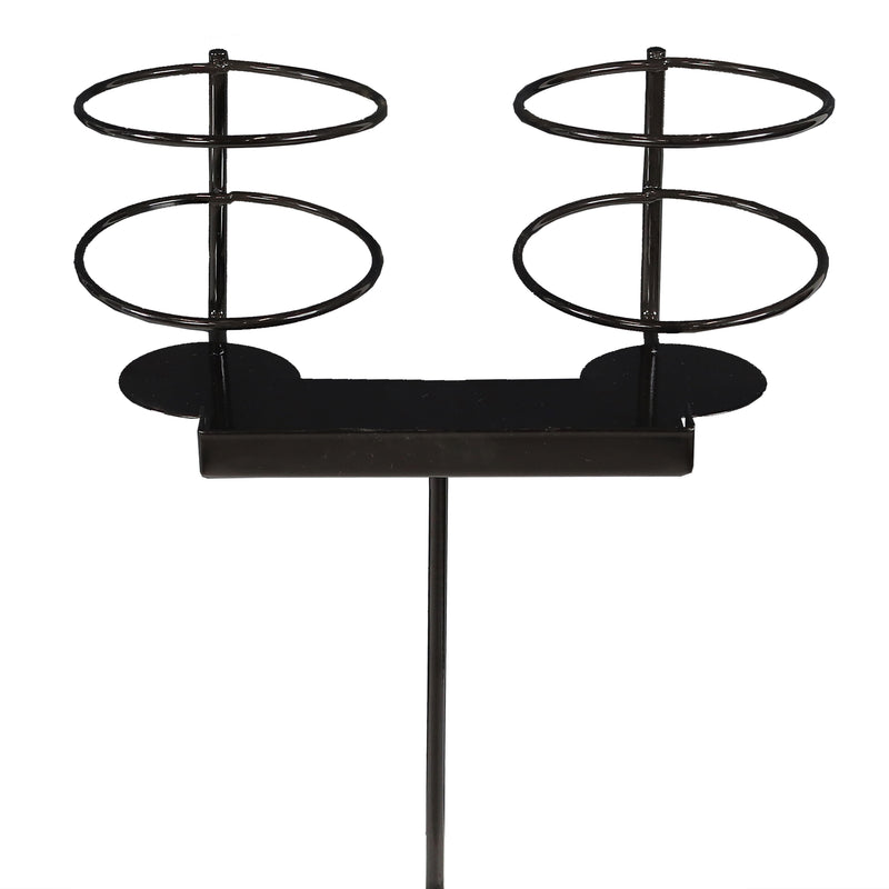 Sunnydaze Dual Outdoor Beverage Drink Holder Stakes - Set of 2