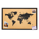 Sunnydaze World Map Cork Board with Push Pins - 35.5" W x 23.75" H