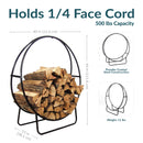 Sunnydaze Outdoor Steel Firewood Log Hoop Rack
