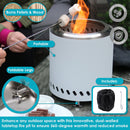 Sunnydaze Tabletop Smokeless Fire Pit with Travel Bag and Poker