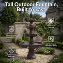 Sunnydaze 4-Tier Grand Courtyard Outdoor Water Fountain - 80" H