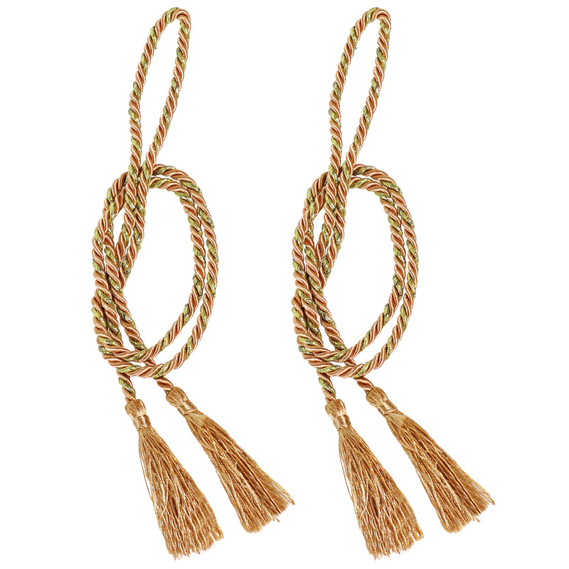 Sunnydaze Indoor/Outdoor Rope Curtain Tiebacks with Tassels