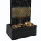 Sunnydaze Rainfall Ridged Slate Indoor Water Fountain with Light - 16"